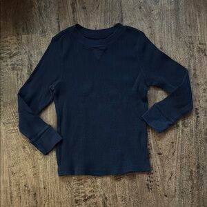 Navy Blue Kids Long Sleeve Shirt